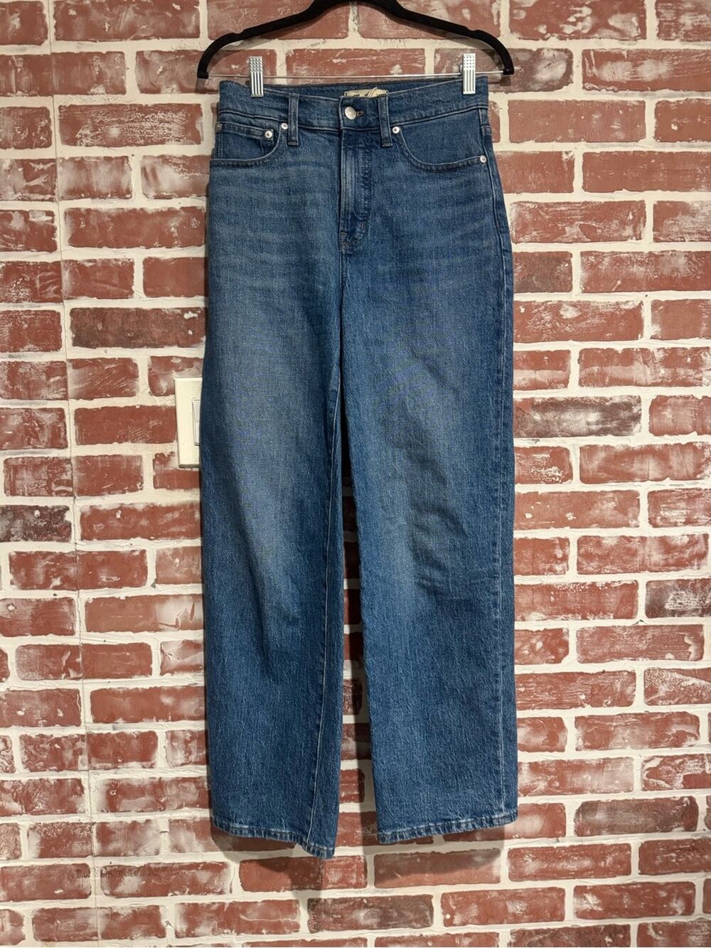 Madewell Perfect Vintage Wide Leg Jeans 26 High Rise Medium Wash Denim